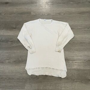 Vintage J.E Morgan arctex men's white distressed waffle knit thermal longsleeve